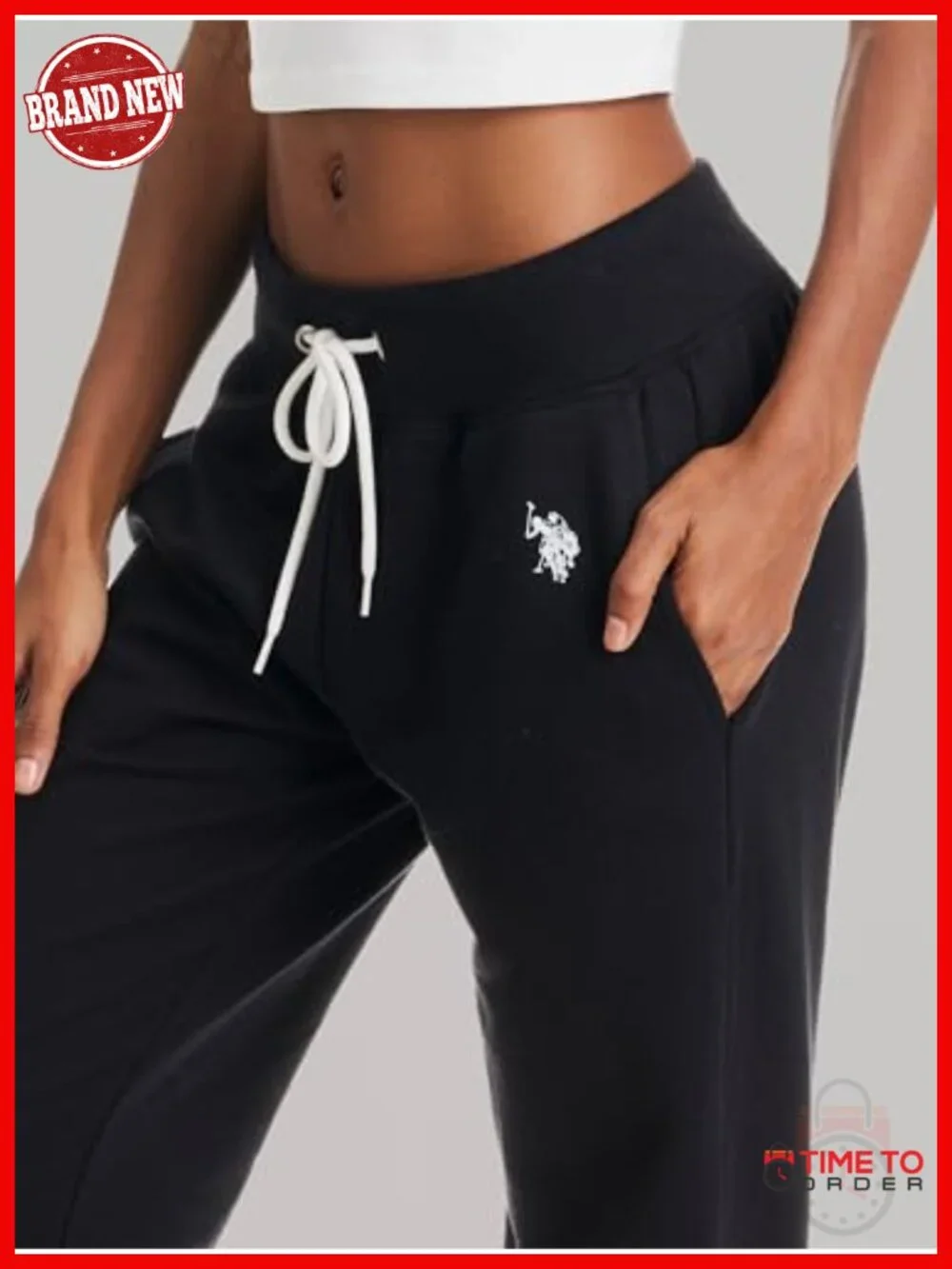 French Terry Jogger Sweatpants with Pockets - Mid Rise Cuffed